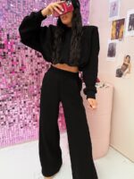 Czarny komplet dresowy LAMilla bluza i spodnie