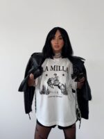 Biały t-shirt z kowbojką LaMilla