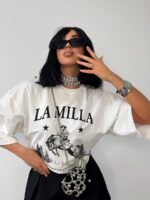 Biały t-shirt LaMilla z kowbojką