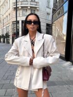 Kremowa marynarka ze sznurowaniem LaMilla Premium