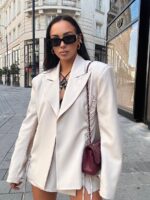 Kremowa marynarka ze sznurowaniem LaMilla Premium