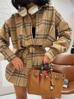 Flanelowa koszula LaMilla w beżową kratę