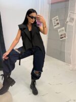 Czarna kamizelka LaMilla z troczkami