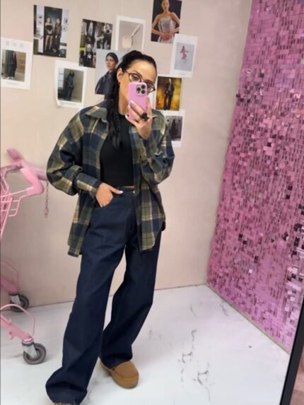 Koszula flanelowa LaMilla w kolorze khaki i granatu