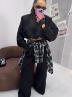 Czarny komplet dresowy LaMilla bluza i długie spodnie