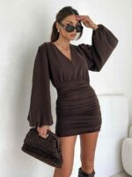 Brązowa mini sukienka Megi b