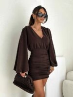 Brązowa mini sukienka Megi B