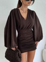 Brązowa krótka sukienka Megi B