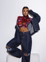 Granatowa jeansowa kurtka LaMilla