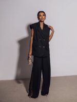 Czarne spodnie z boczna siatka LaMilla