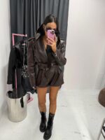 Brązowa ramoneska z kapturem LaMilla