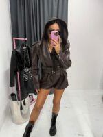 Brązowa ramoneska z kapturem LaMilla