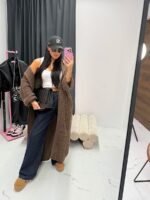 Długi zapinany kardigan sweter LaMilla