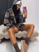 koszula w kratę lamilla z kapturem