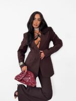 Brązowa taliowana marynarka LaMilla