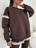 Brązowa bluza z ażurem Bocca