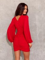 Czerwona szyfonowa sukienka Roco Fashion