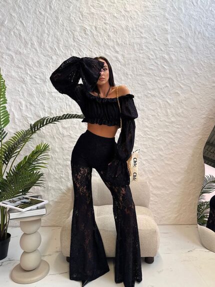 Czarne koronkowe spodnie LaMilla