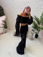 Czarne koronkowe dzwony LaMilla