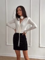 Kremowe body z różą Roco Fashion