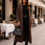 Brązowy długi kardigan