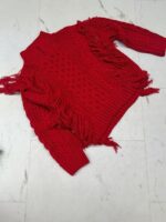 Czerwony sweter z frędzlami LaMilla - obrazek 2