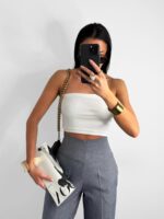 Szare spodnie LaMilla z odwijaną nogawką