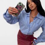 Bawełniana koszula LaMilla w niebieskie paski