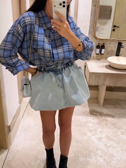 Flanelowa koszula LaMilla w niebieską kratkę