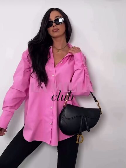 Różowa jeansowa koszula LaMilla Club