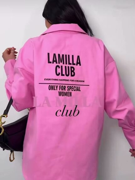 Różowa jeansowa koszula LaMilla Club