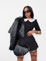 czarne body LaMilla z białym kołnierzykiem