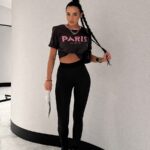 Czarne legginsy LaMilla z logowaną czarną gumką