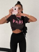 Czarne legginsy LaMilla z logowaną czarną gumką