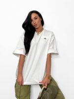 Biały t-shirt LaMilla z różowym logo na plecach