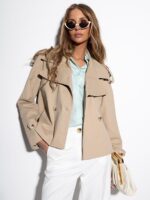 Beżowy krótki płaszcz kurtka Edan