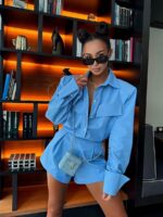 Niebieska koszula Lamilla z kieszonkami