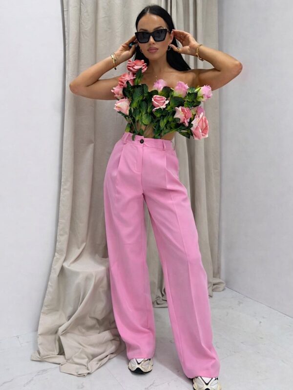 Jasno różowe eleganckie spodnie LaMilla