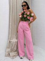 Jasno różowe eleganckie spodnie LaMilla