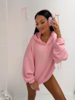 Różowa bluza LaMilla kangurek z kapturem