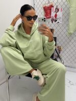 Bluza z kapturem LaMilla typu kangurek w kolorze matcha