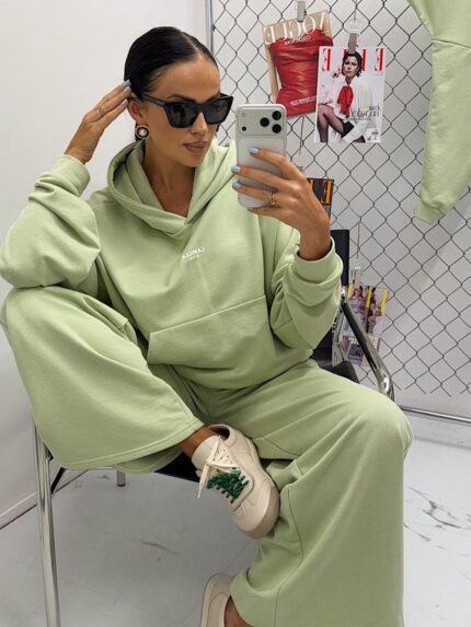 Bluza z kapturem LaMilla typu kangurek w kolorze matcha