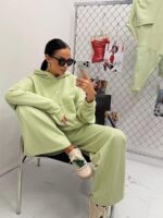 Bluza z kapturem LaMilla typu kangurek w kolorze matcha