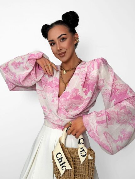 Wiązana bluzka LaMilla różowy Dior