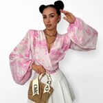 Wiązana bluzka LaMilla różowy Dior