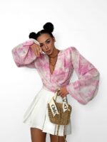 Wiązana bluzka LaMilla różowy Dior