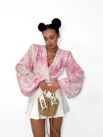 Wiązana bluzka LaMilla różowy Dior