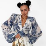 Wiązana bluzka LaMilla granatowy Dior