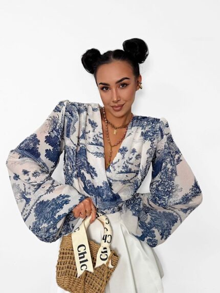 Wiązana bluzka LaMilla granatowy Dior