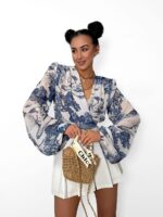 Wiązana bluzka LaMilla granatowy Dior